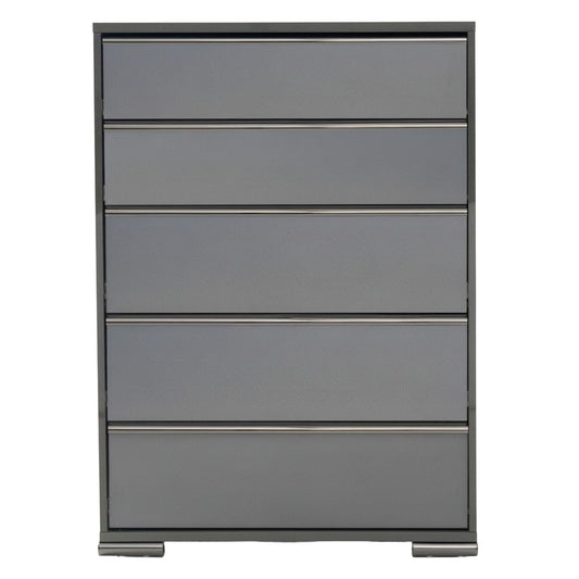 MODERNhome - Metallica 5 Drawer Chest, Platinum - LC5TC5DC view 2
