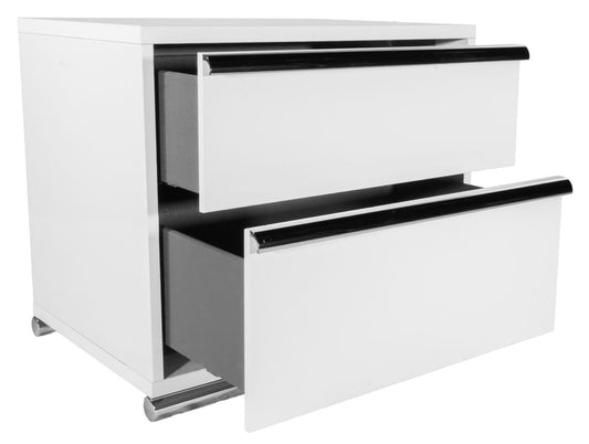 MODERNhome - Metallica Nightstand, White Gloss - LC2TC2NT view 2
