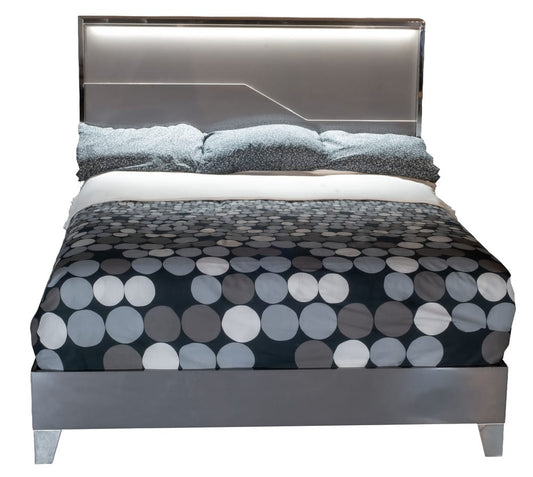 MODERNhome - Metallica Queen Bed with LED, Platinum view 2