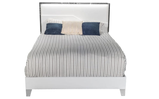 MODERNhome - Metallica Queen Bed with LED, White Gloss view 2