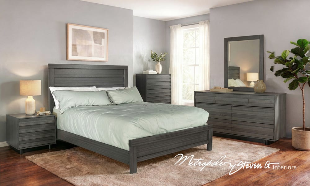MODERNhome - Metropole Queen Panel Bed, Teak view 4