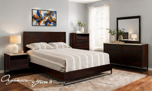 MODERNhome - Organica Queen Panel Bed, Hand Rubbed Sienna Oak view 2