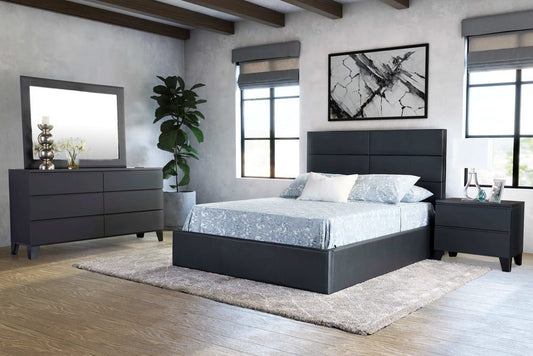 MODERNhome - Romeo King Upholstered Bed, Lava view 2