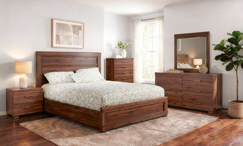 MODERNhome - Rustica Mirror, American Walnut - BG3TCMIR view 3