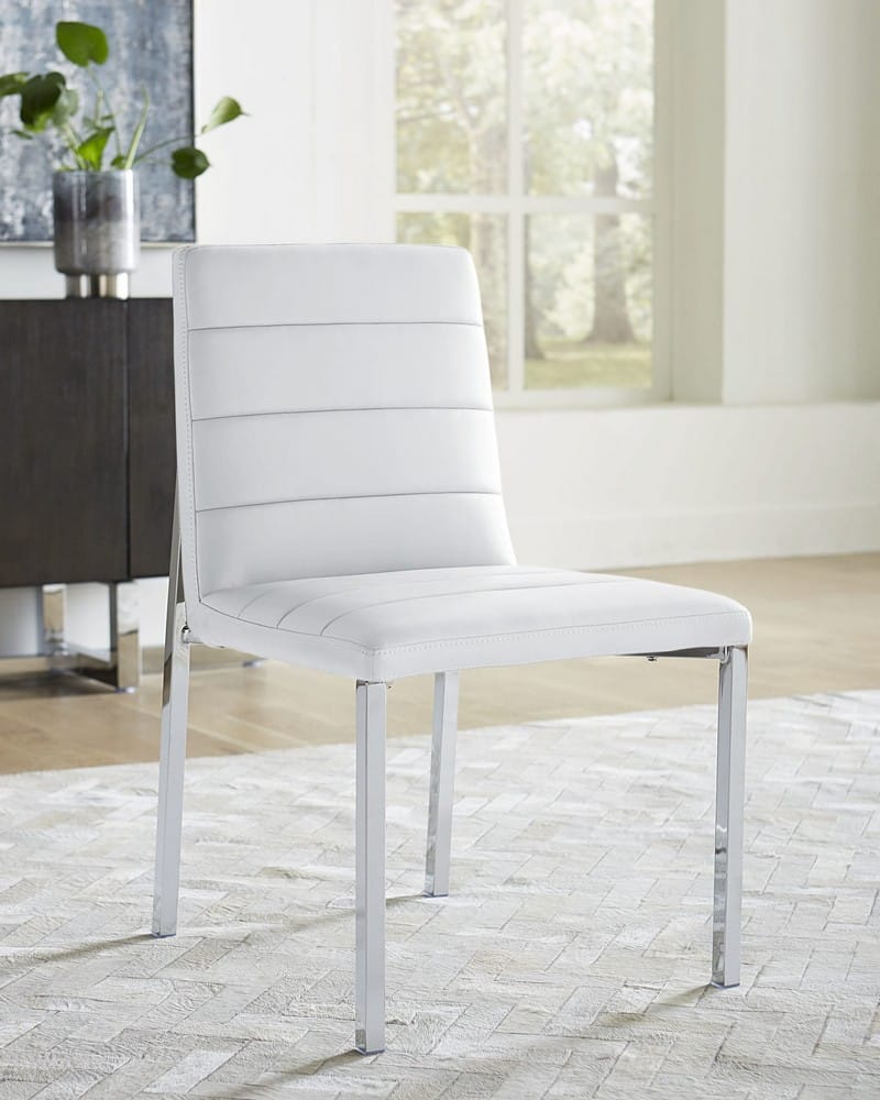 Modus Furniture - Amalfi Metal Back Chair in White Leather Set of 2 - 1AA466M_2 view 5