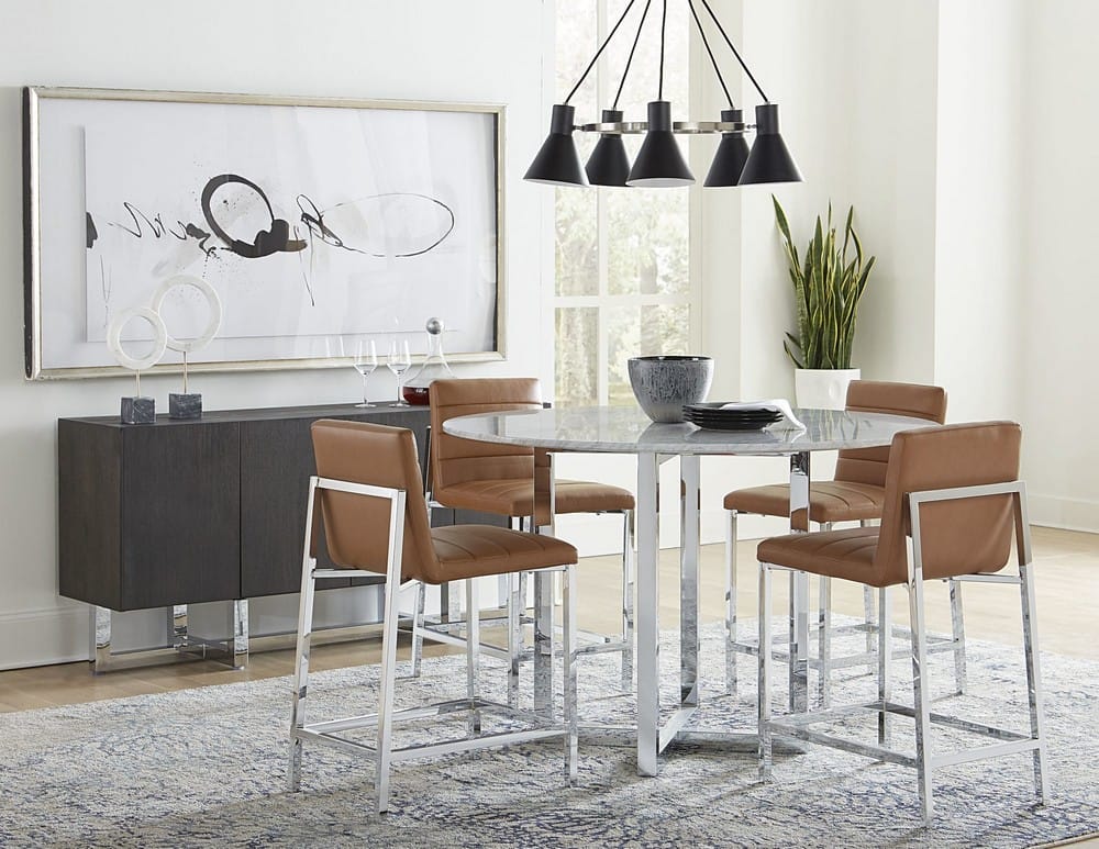 Modus Furniture - Amalfi Metal Back Counter Stool in Cognac Leather Set of 2 - 1A8370M_2 view 4