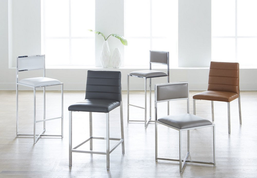 Modus Furniture - Amalfi X-Base Bar Stool in Taupe Leather Set of 2 - 1AE268X_2 view 5