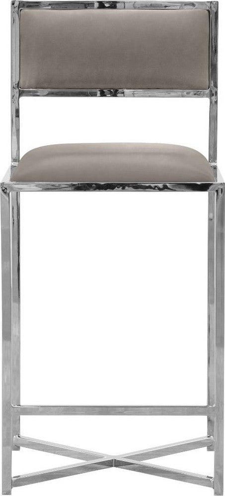Modus Furniture - Amalfi X-Base Counter Stool in Taupe Leather - 1AE270X_1 view 2