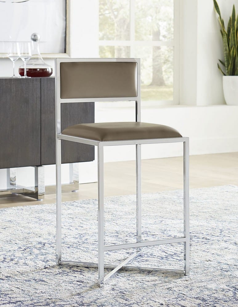 Modus Furniture - Amalfi X-Base Counter Stool in Taupe Leather Set of 2 - 1AE270X_2 view 5
