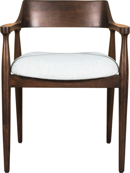 Modus Furniture - Amaroo Solid Mango Linen Upholstered Dining Arm Chair in Honey Date - ULYF63 view 2