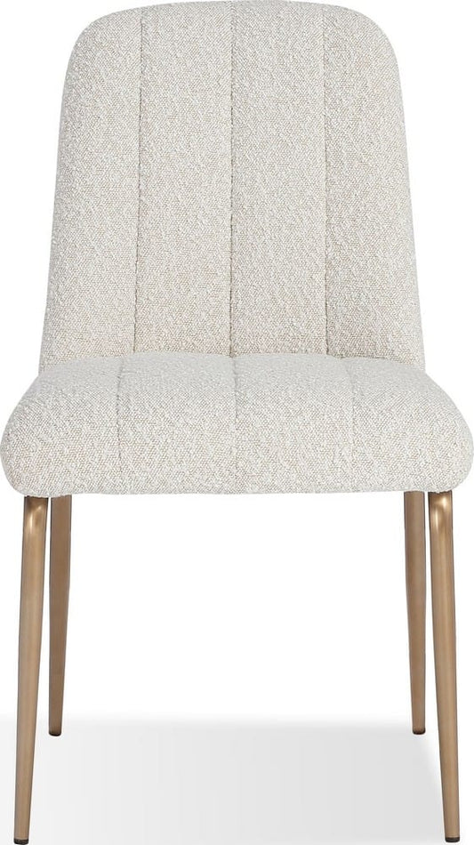 Modus Furniture - Apollo Upholstered Dining Chair in Ricotta Boucle and Brushed Bronze Metal Set of 2 - PUSJ63BMY_2 view 2