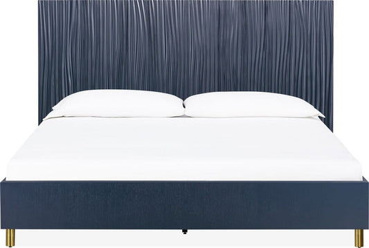 Modus Furniture - Argento Queen Bed in Navy Blue and Burnished Brass - 9DKBH5 view 2