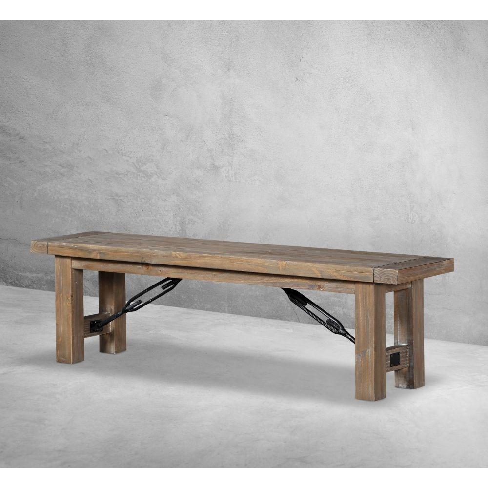 Modus Furniture - Autumn Solid Wood Dining Bench in Flink Oak - 8FJ865 veiw 3