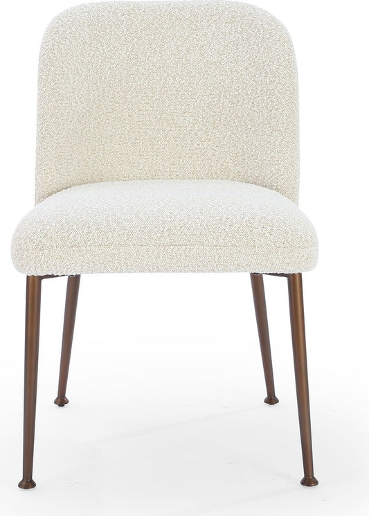 Modus Furniture - Avery Upholstered Dining Chair in Ricotta Boucle and Bronze Metal Set of 2 - PWTA63DMY_2 view 2