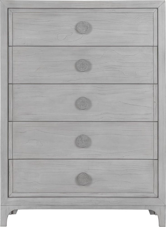 Modus Furniture - Boho Chic Five-Drawer Chest in Washed White (2024) - 1JQ984A view 2