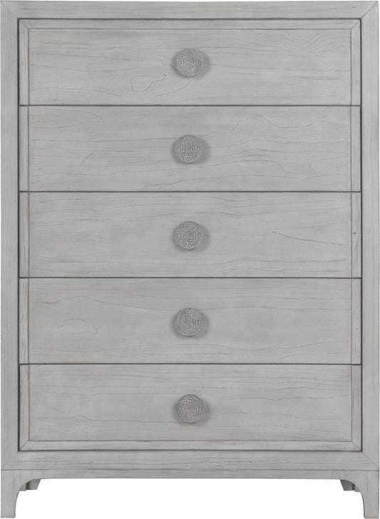 Modus Furniture - Boho Chic Five-Drawer Chest in Washed White (2024) - 1JQ984A view 2