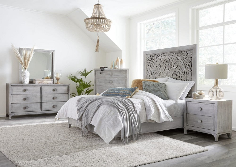 Modus Furniture - Boho Chic Six-Drawer Dresser in Washed White (2024) - 1JQ982A view 5
