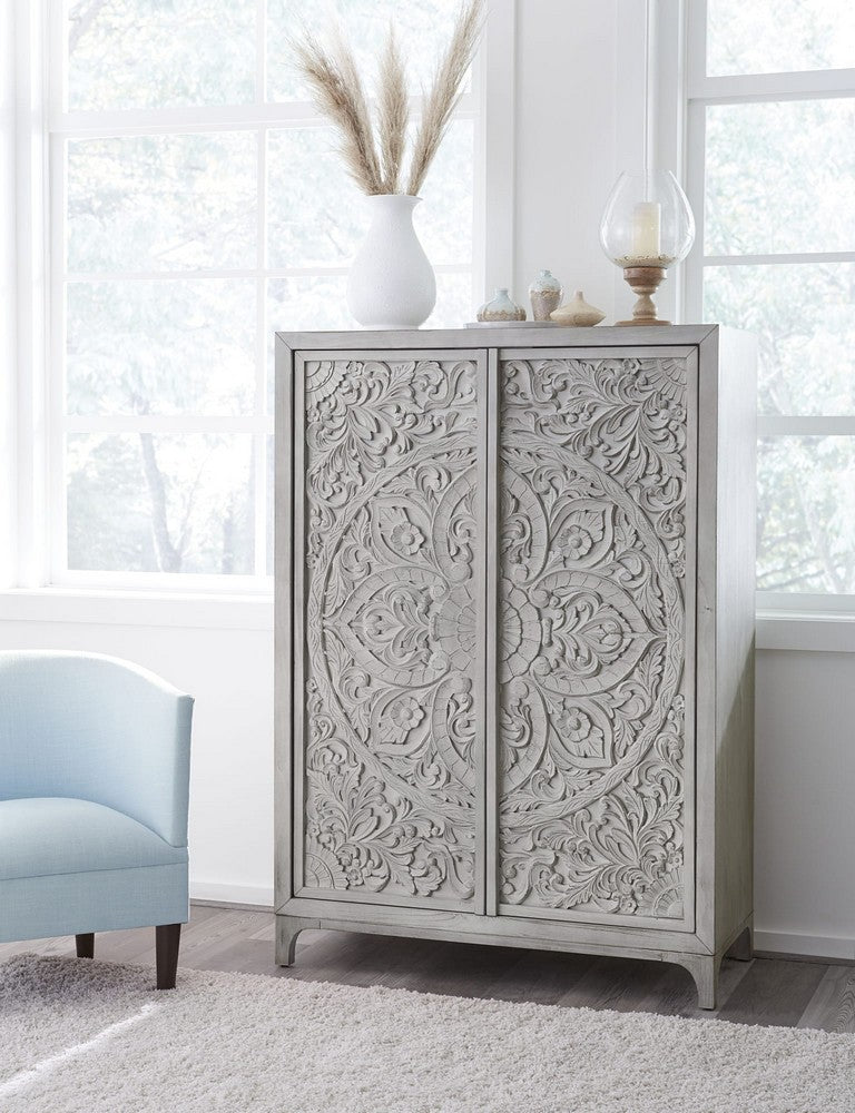 Modus Furniture - Boho Chic Wardrobe Chest in Washed White (2024) - 1JQ986A view 6