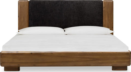 Modus Furniture - Boka King-Size Chenille Upholstered Platform Bed in Black and Impala - TVXUH7 view 2