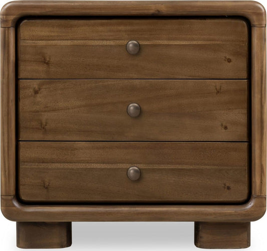 Modus Furniture - Boka Three Drawer Acacia Wood Nightstand in Impala - TVXU81B view 2