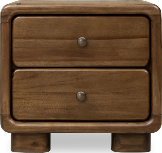 Modus Furniture - Boka Two Drawer Acacia Wood Nightstand in Impala - TVXU81 view 2