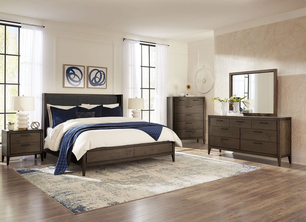 Modus Furniture - Boracay Five Drawer One Door Walnut Sweater Chest in Wild Oats Brown (2024) - LWY686A view 5
