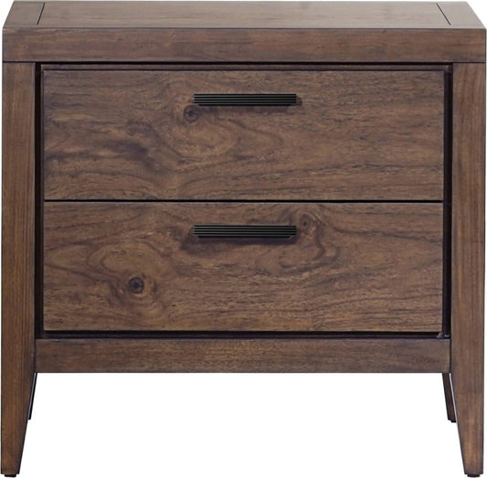 Modus Furniture - Boracay Two Drawer USB Charging Nightstand in Wild Oats Brown - LWY681 view 2