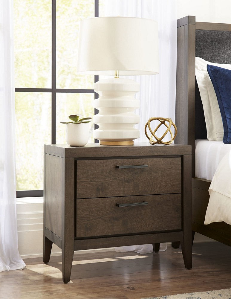 Modus Furniture - Boracay Two Drawer USB Charging Nightstand in Wild Oats Brown - LWY681 view 4
