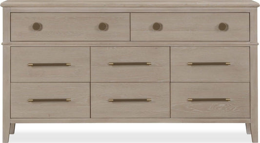 Modus Furniture - Camden Eight Drawer Oak Wood Dresser in Chai - QATK82 view 2
