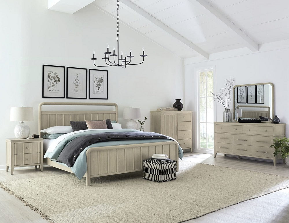 Modus Furniture - Camden Full-size Shiplap Oak Wood Platform Bed in Chai - QATKH4 view 8