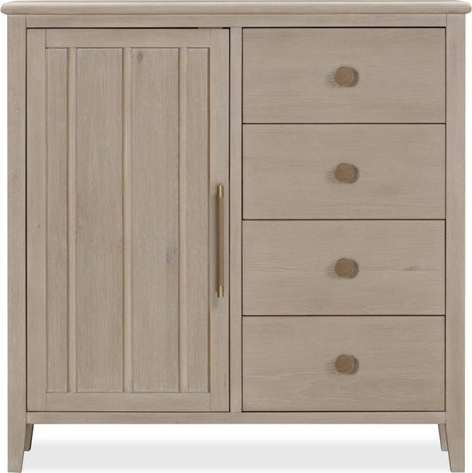 Modus Furniture - Camden Six Drawer One Door Oak Wood Chest in Chai - QATK86 view 2