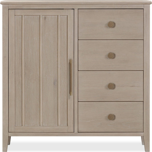 Modus Furniture - Camden Six Drawer One Door Oak Wood Chest in Chai - QATK86 view 2