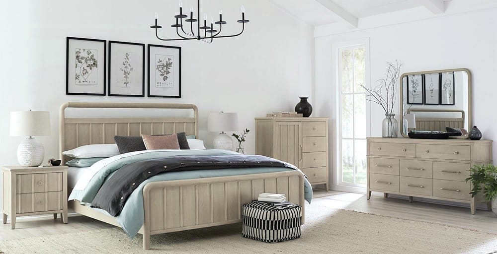 Modus Furniture - Camden Six Drawer One Door Oak Wood Chest in Chai - QATK86 view 7