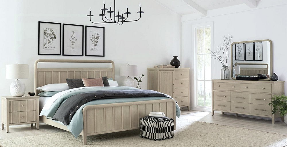 Modus Furniture - Camden Six Drawer One Door Oak Wood Chest in Chai - QATK86 view 7