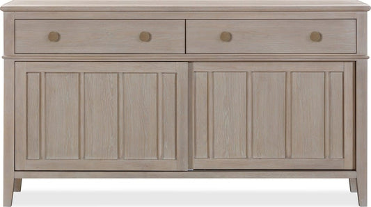 Modus Furniture - Camden Two Drawer Two Door Oak Wood Sideboard in Chai - QATK78 view 2