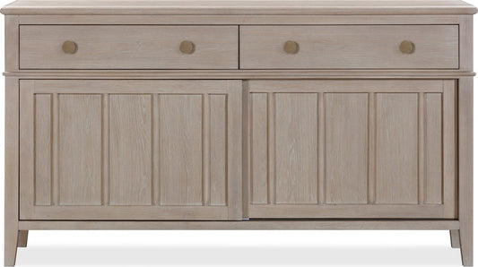 Modus Furniture - Camden Two Drawer Two Door Oak Wood Sideboard in Chai - QATK78 view 2