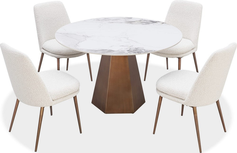 Modus Furniture - Carmel Stone Top Round Dining Table in Chanelle and Bronze - PWSZ60 view 3