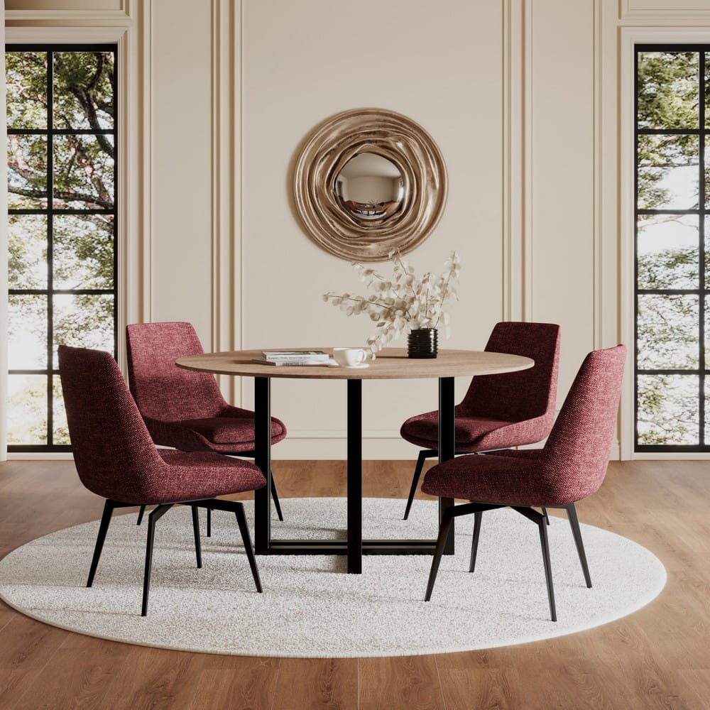 Modus Furniture - CEO 180 Degree Return Swivel Upholstered Dining Chair in Cherry Set of 2 - TGXB64B_2 view 8