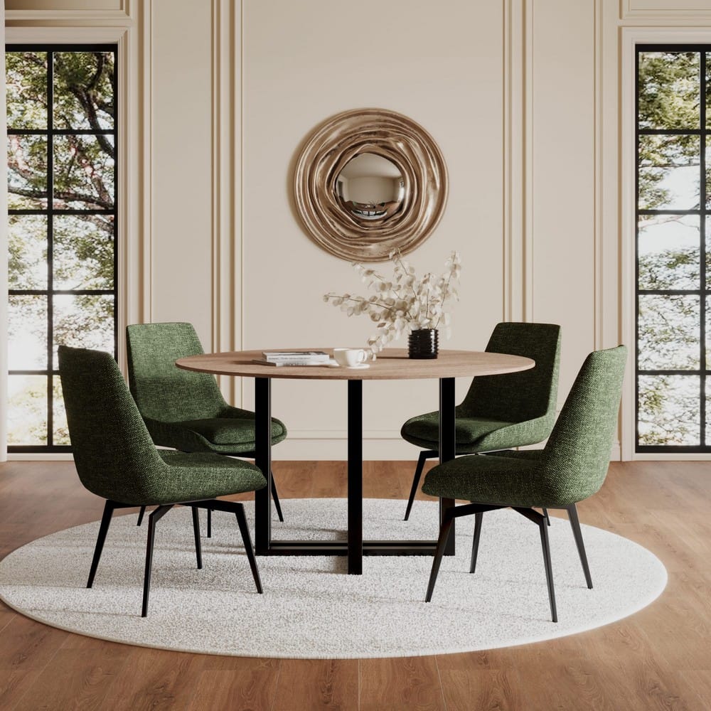 Modus Furniture - CEO 180 Degree Return Swivel Upholstered Dining Chair in Olive Set of 2 - TGXB64D_2 view 8