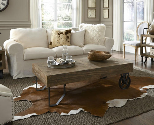 Modus Furniture - Coalburn Reclaimed Wood Rectangular Coffee Table in Russett Brown - 8QQ521_CLOSEOUT veiw 2