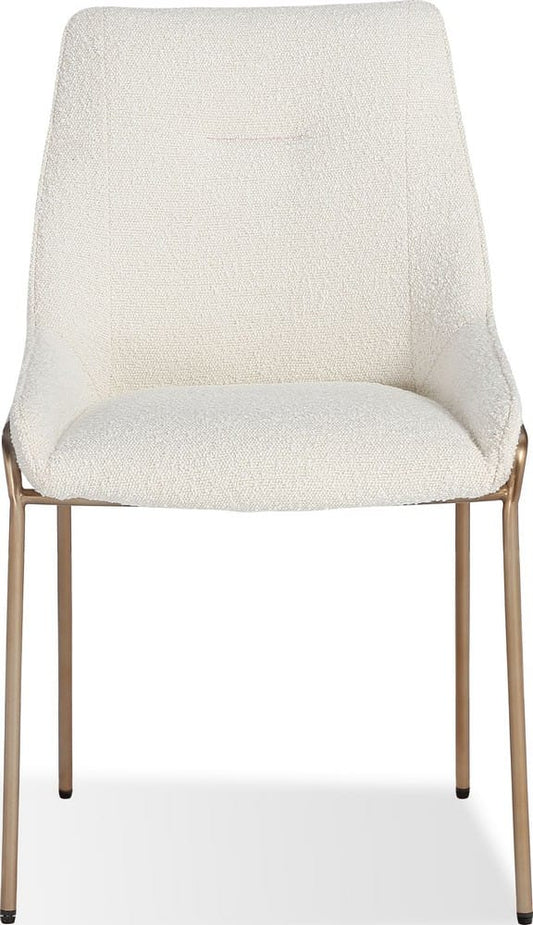 Modus Furniture - Cyrus Upholstered Dining Chair in Cottage Cheese Boucle and Brushed Bronze Metal Set of 2 - PUSJ63AMZ_2 view 2