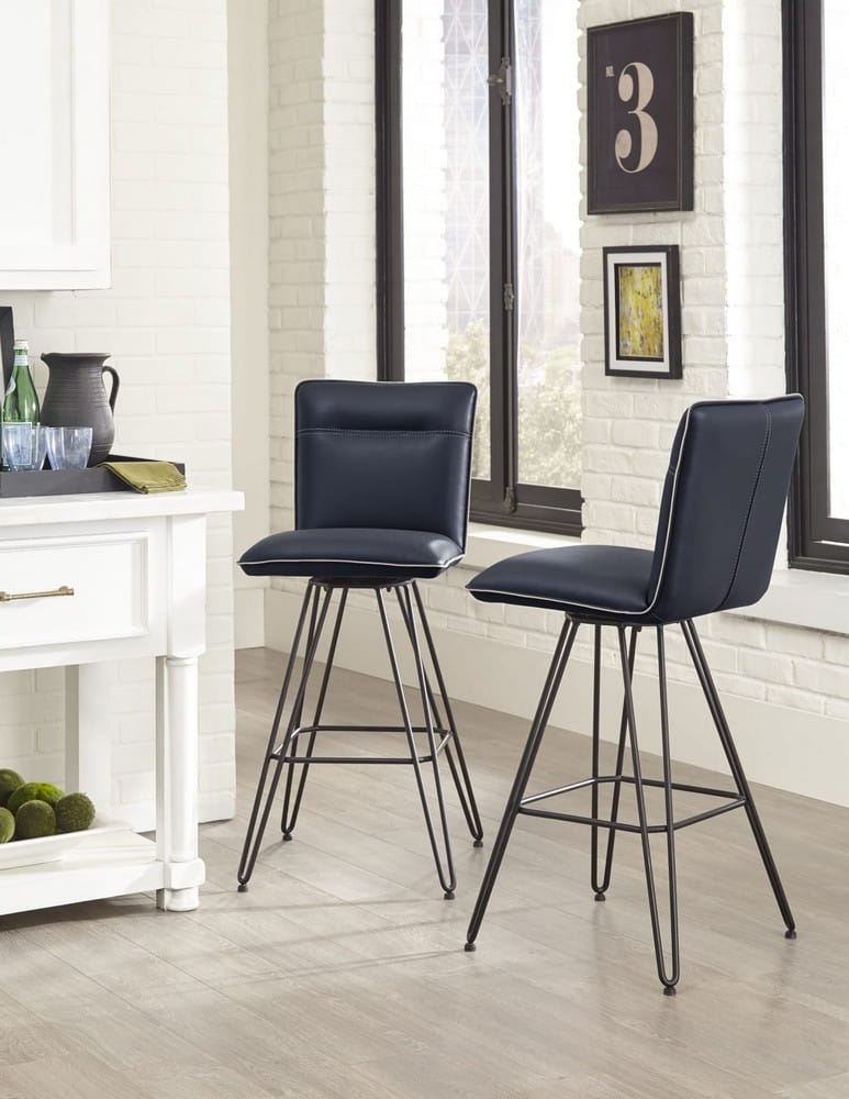 Modus Furniture - Demi Hairpin Leg Swivel Bar Stool in Cobalt Set of 2 - 9LE868D_2 view 3