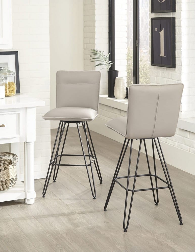 Modus Furniture - Demi Hairpin Leg Swivel Bar Stool in Taupe - 9LE268D_1 view 3