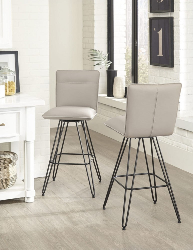 Modus Furniture - Demi Hairpin Leg Swivel Bar Stool in Taupe Set of 2 - 9LE268D_2 view 3