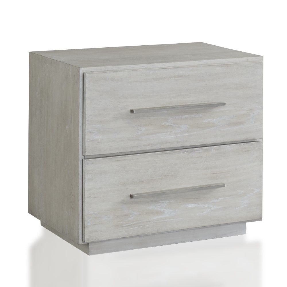 Modus Furniture - Destination Two Drawer Nightstand in Cotton Grey - DEZ781 veiw 3