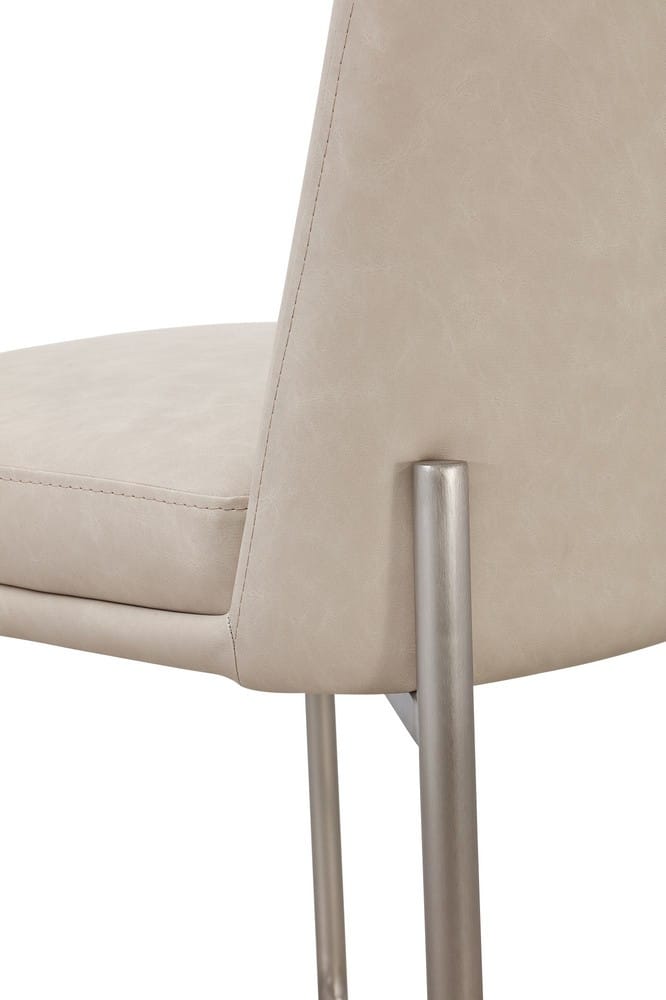 Modus Furniture - Dion Upholstered Bar Stool in Camel Synthetic Leather and Brushed Nickel Metal - PWTB75JPG_1 view 5
