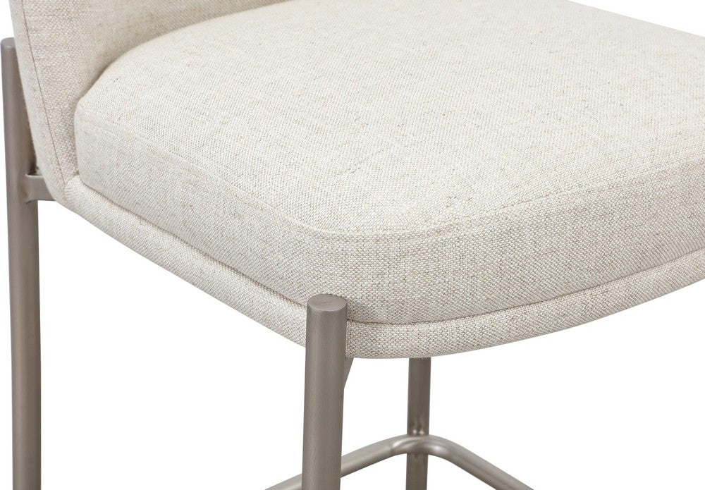 Modus Furniture - Dion Upholstered Counter Stool in Natural Light Linen and Brushed Nickel Metal Set of 2 - PWTB69JMW_2 view 6