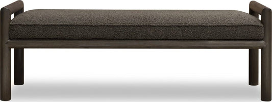 Modus Furniture - Dorsey Boucle Upholstered Wooden Bench in Basalt Grey and Pumpernickel - NSU588 view 2