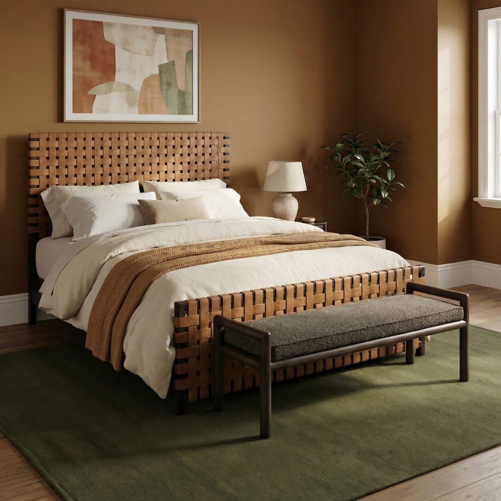 Modus Furniture - Dorsey Boucle Upholstered Wooden Bench in Basalt Grey and Pumpernickel - NSU588 view 8