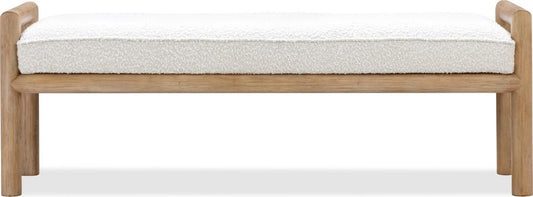 Modus Furniture - Dorsey Boucle Upholstered Wooden Bench in Granola and Ricotta - NSPV88 view 2
